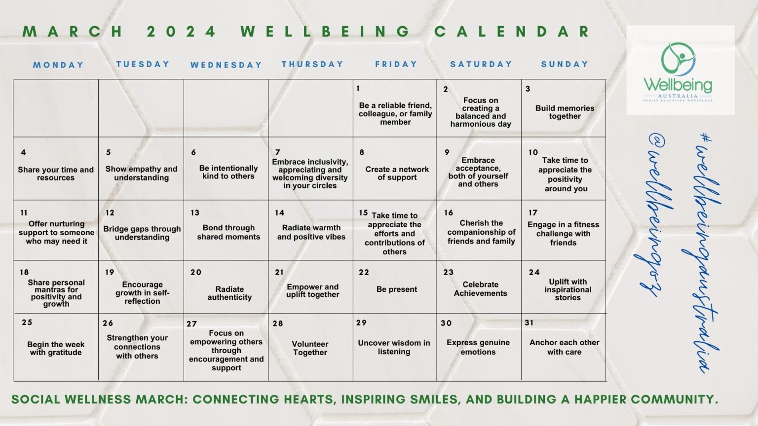 March2024WellbeingCalendar Wellbeing Australia